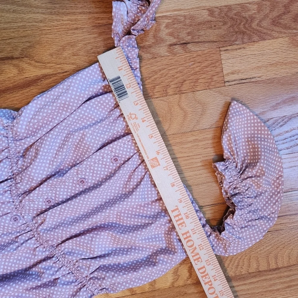 Showpo maxi dress blush polka dot off the shoulder peasant party romantic size 4 - Picture 11 of 12